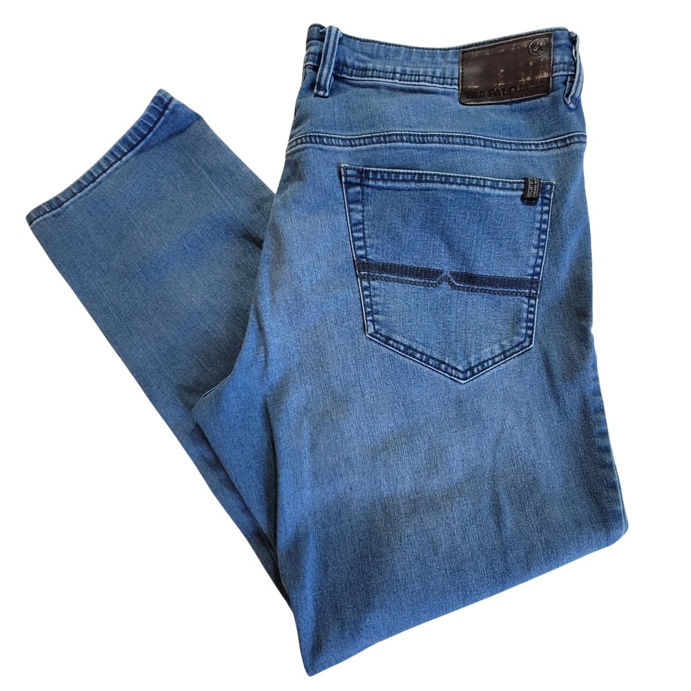 Buffalo David Bitton Axel Slim Stretch Jeans Mens 38x32 Blue Medium Wash Denim